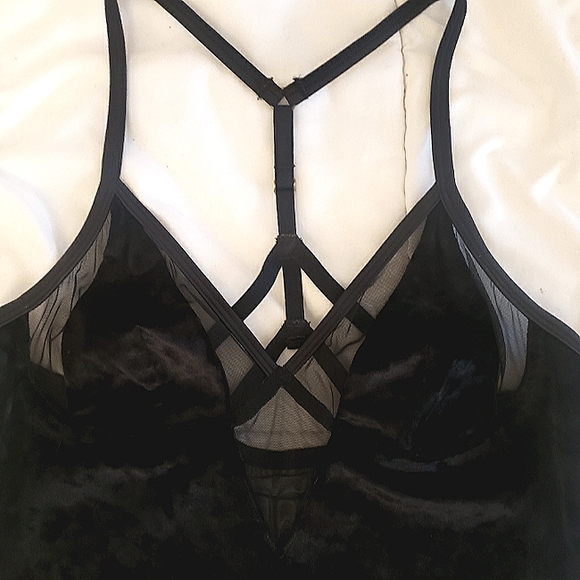 🌱 Sam Edelman Velvet and Mesh Bodysuit Size Medium - Picture 5 of 10